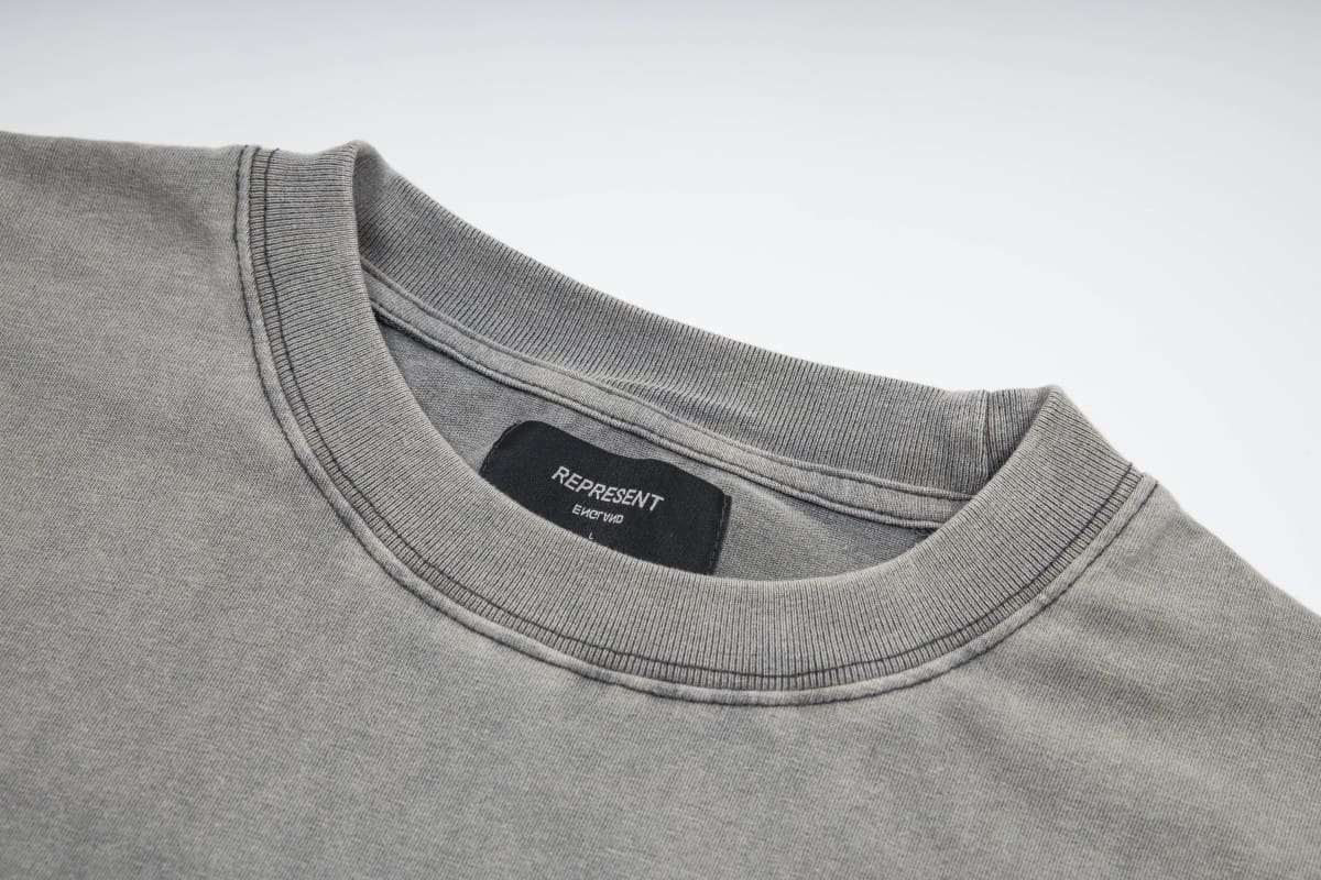 Represent Chest Embroidered Letter Logo T-Shirt Washed Loose Bottoming Shirt