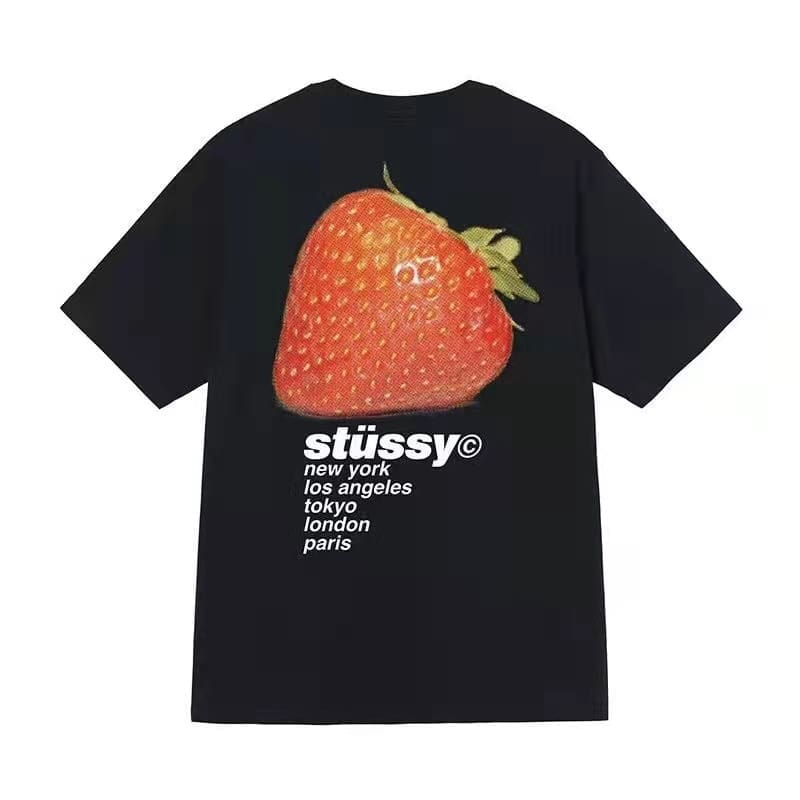 Stussy Crown Surfing Print Short Sleeve T-Shirt for Men and Women