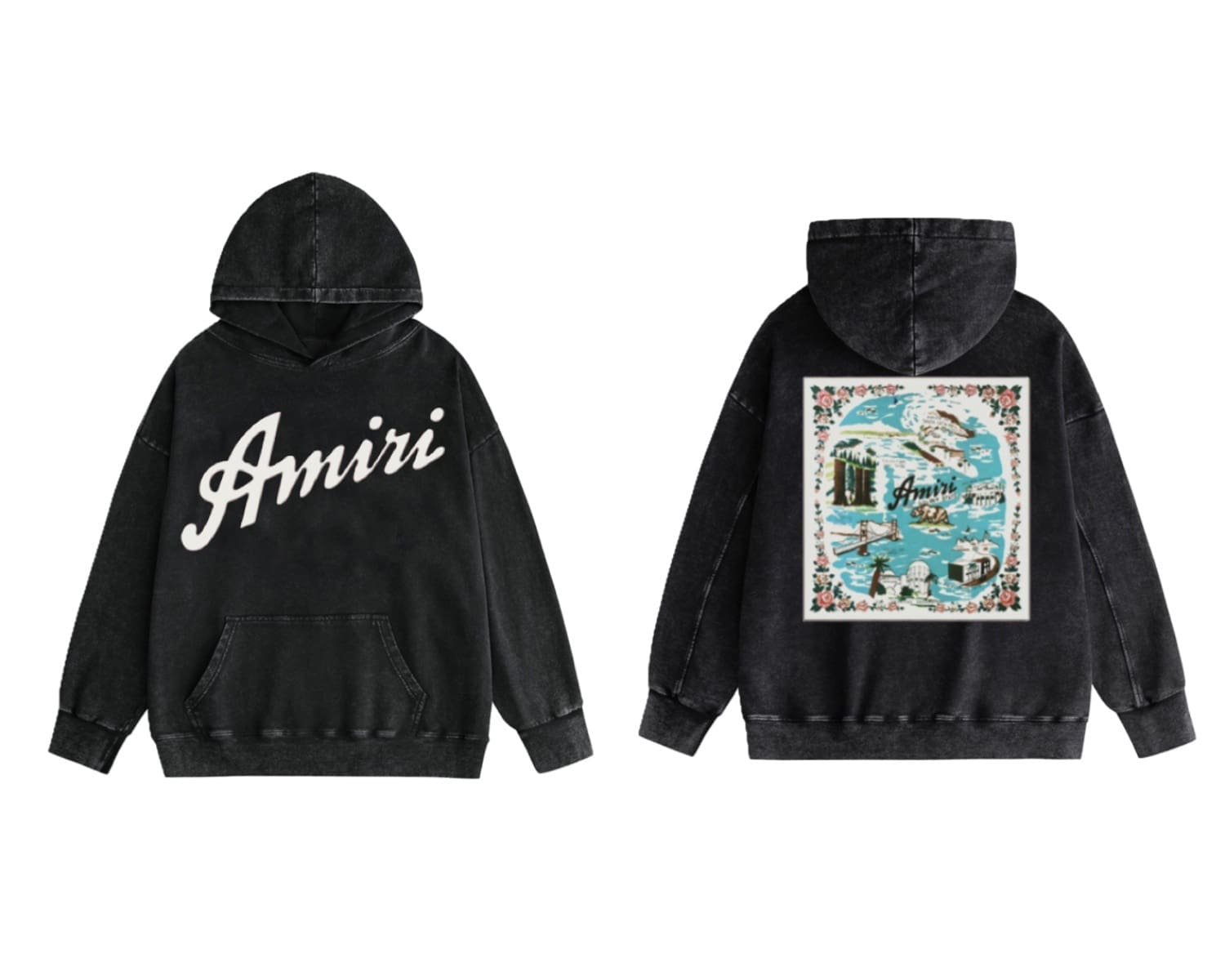 Amiri Washed Wear Pullover Hoodie 2
