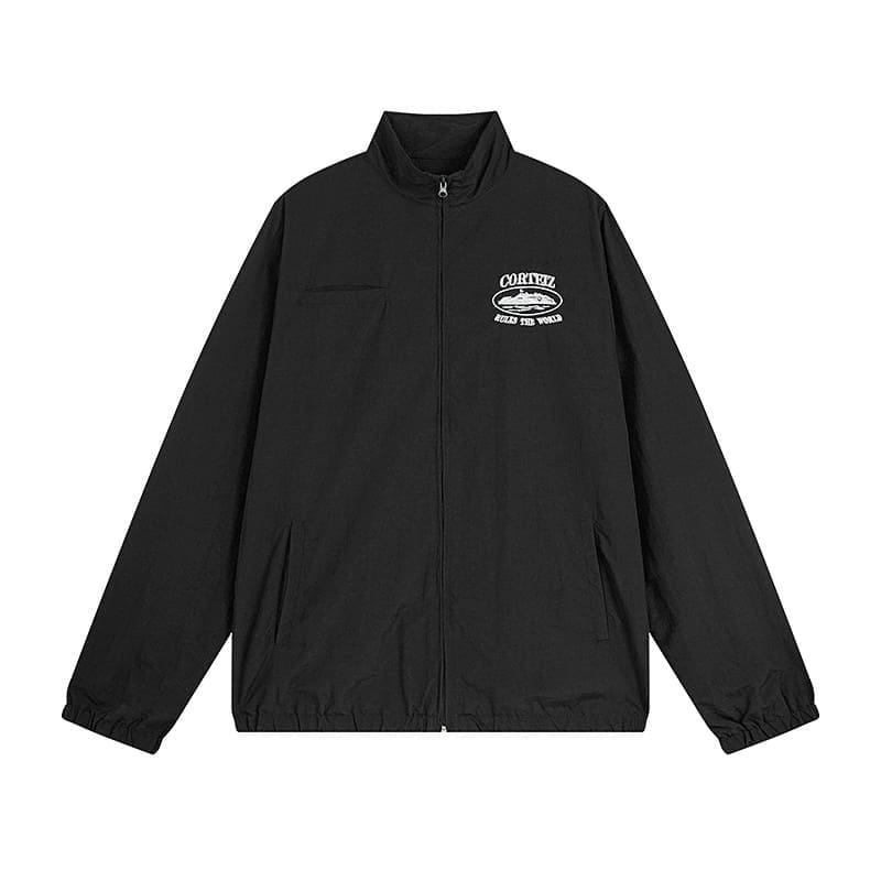 Maychao Corteiz Devil Island Embroidered Logo Coat