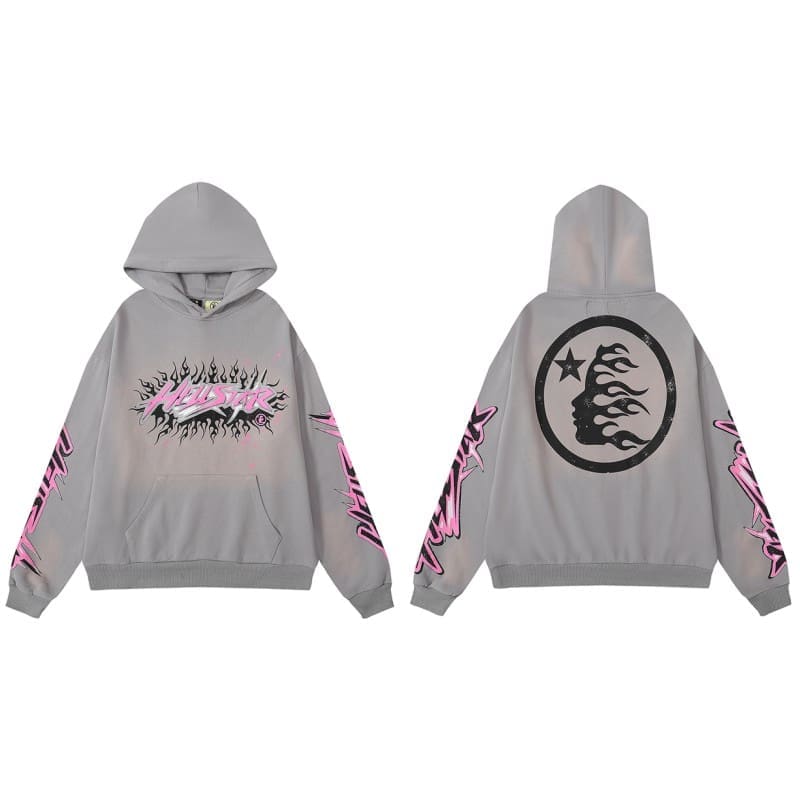 H*lst*r hell star mud print hooded sweater