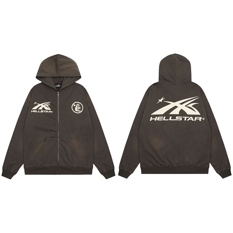 H*lst*r sports zip-up hoodie big logo men’s and women’s cotton hoodie