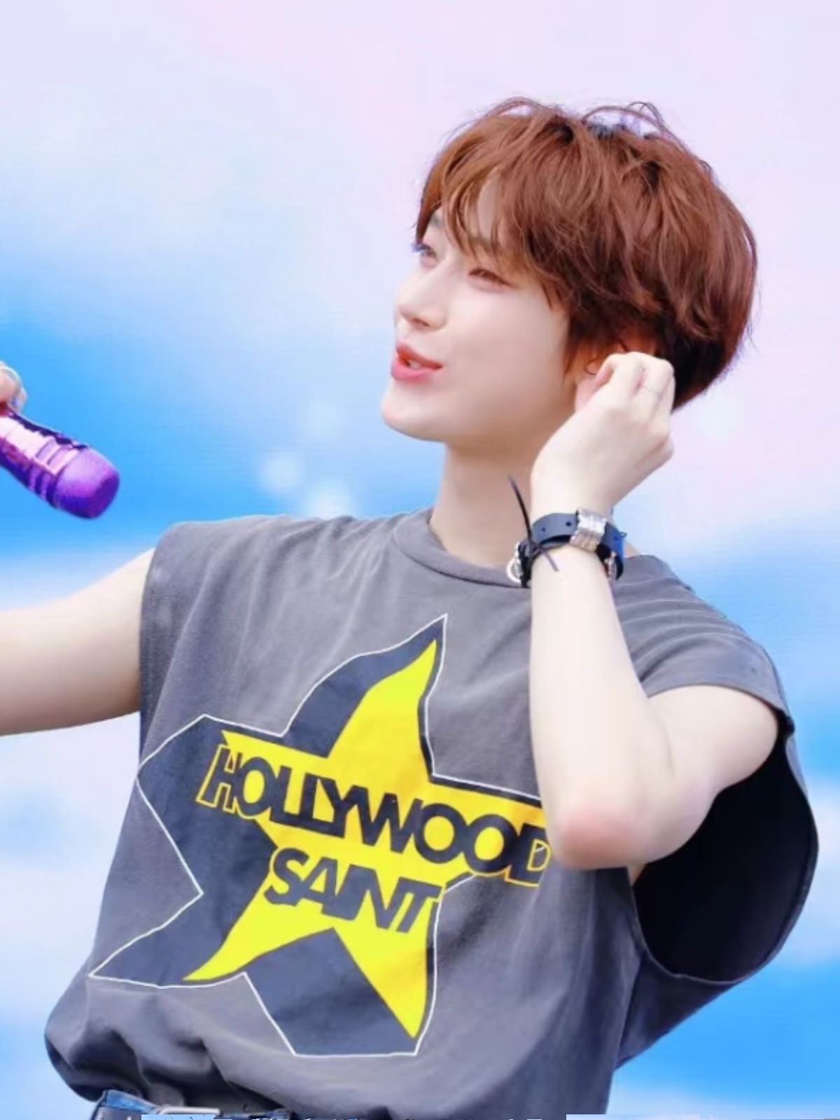 Saint Michael Five-Pointed Star English Letter Long Sleeve T-Shirt