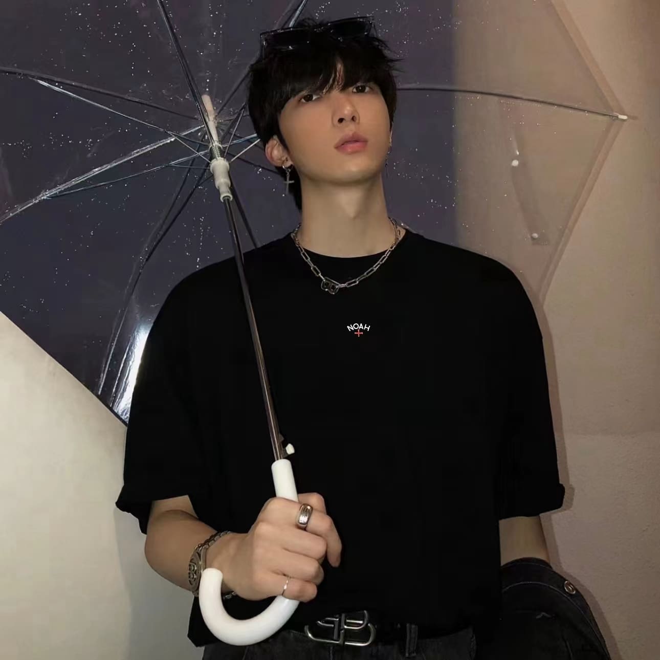 Noah Matcha Gray Cross Long Sleeve Tee