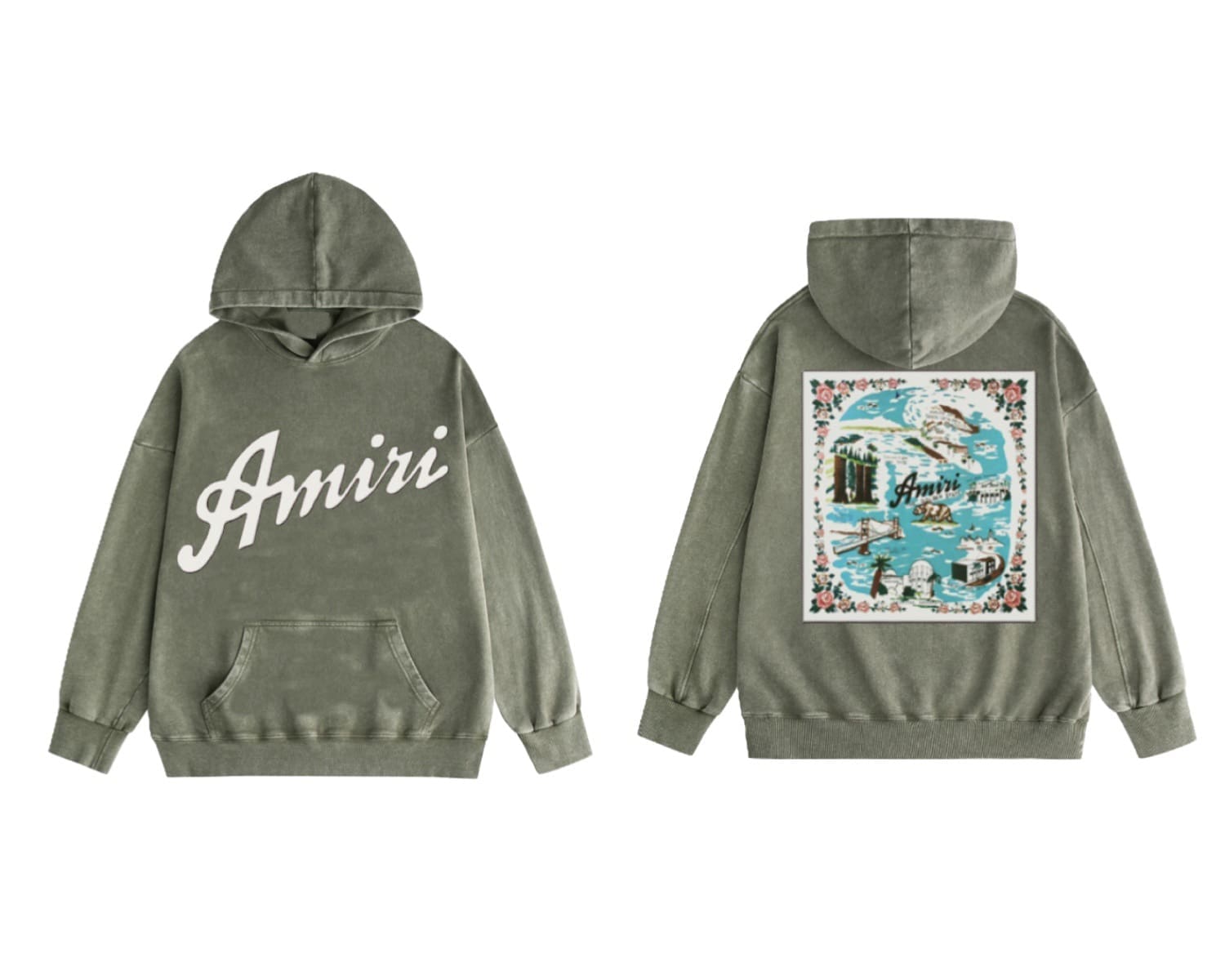 Amiri Washed Wear Pullover Hoodie 2