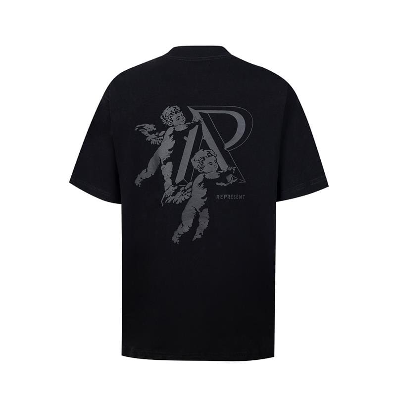 Represent Little Angel Letter R Printed Loose Casual T-Shirt for Men and Women