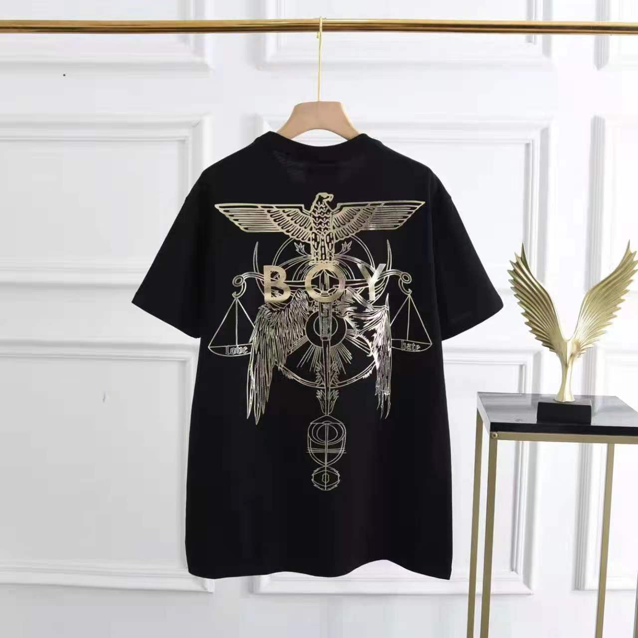 Pink Gold Cow Head Wings Unisex Tee