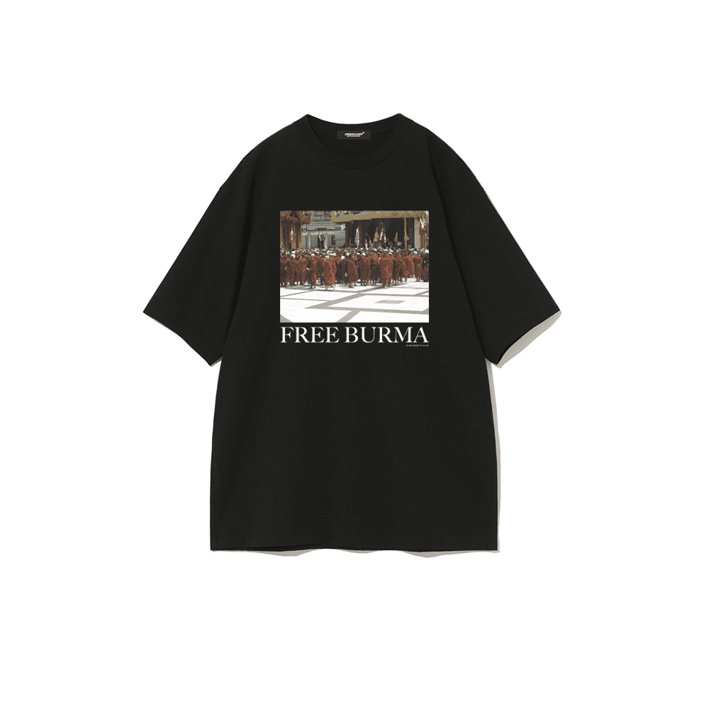 Undercover Monk Print Vintage Oil Painting Washed Short Sleeve T-Shirt