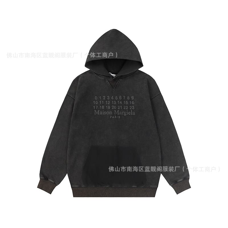 ma*s*n Ma*i*la mm6 washed-out hooded sweater for men and women