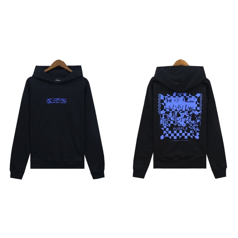 pu*re b*and logo printed washed casual hooded sweater for men and women