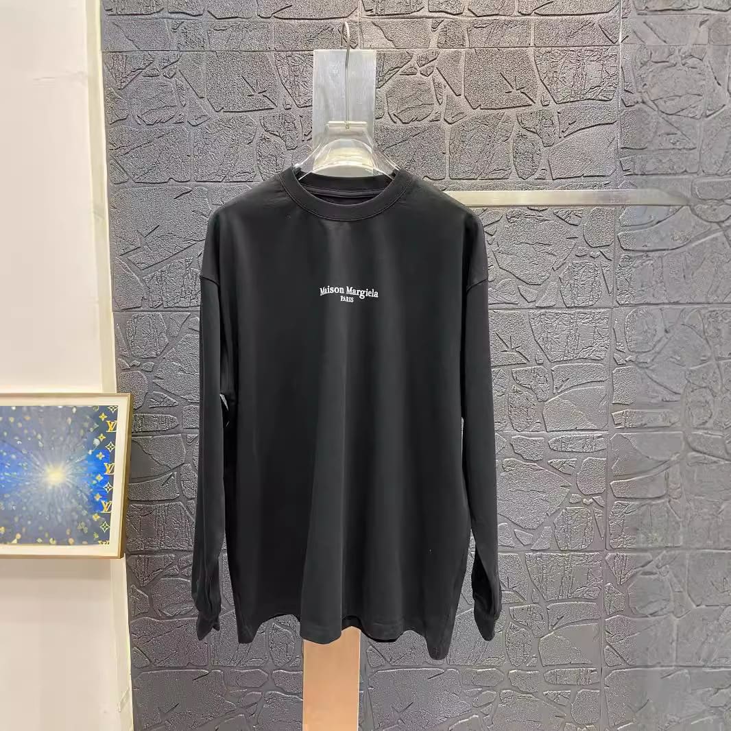 ma*s*n Ma*i*la mm6 heavy weight letter print long sleeve t-shirt for men