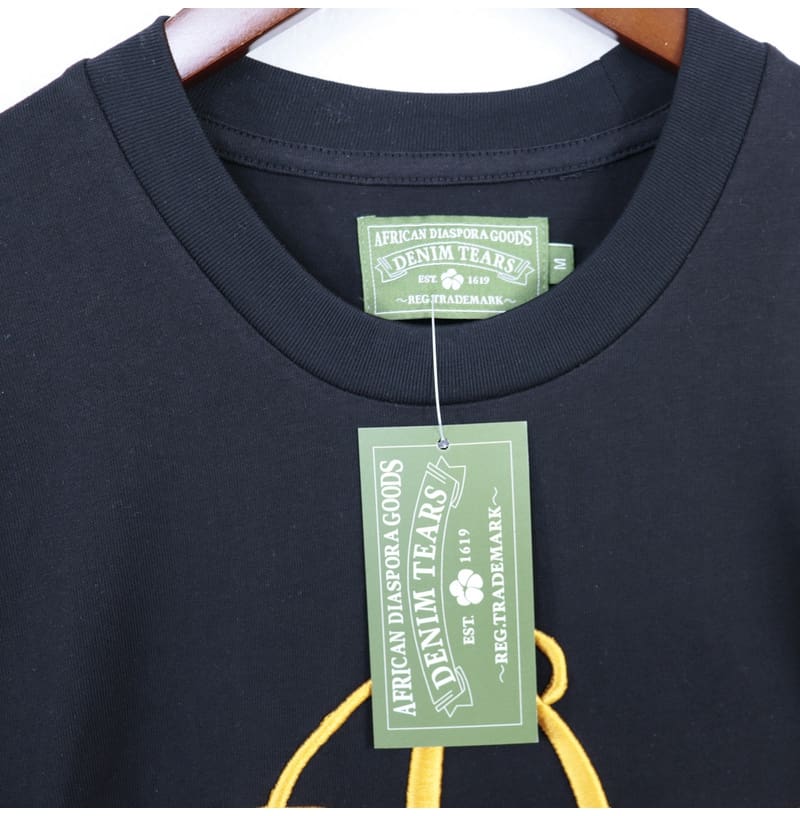 Denim Tears Kapok Letter Logo Embroidered Short Sleeve T-Shirt