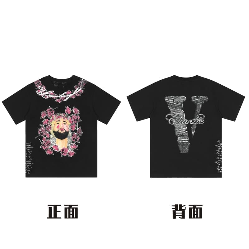 VLONE Big V Short Sleeve T-Shirt Casual High Street Summer Wear