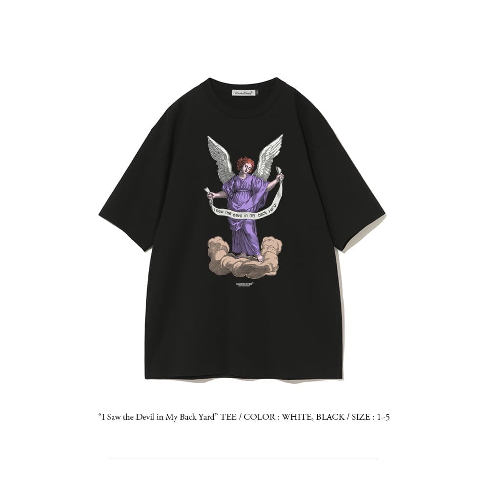 Undercover Goddess Angel Wings Devil Print Vintage T-Shirt for Men and Women