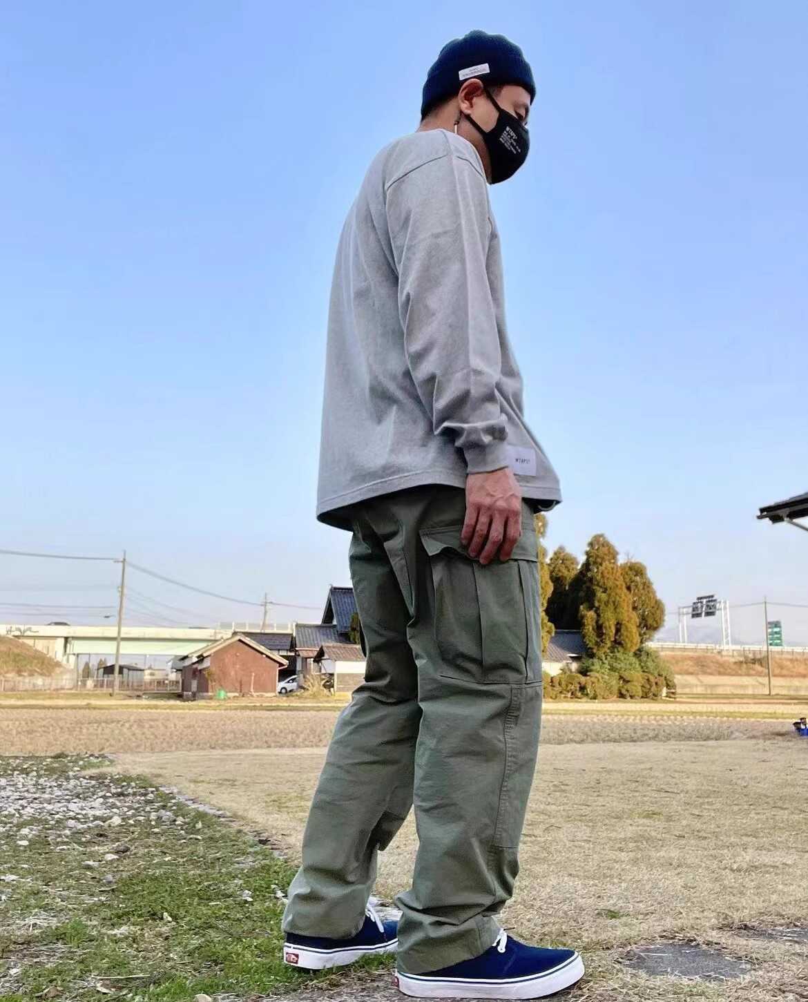 WTAPS Japanese round neck long sleeve T-shirt men’s printed casual re-list loose bottoming top fashion