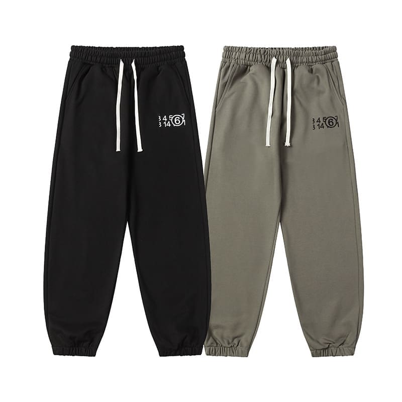 MM6 Magila Embroidery Terry Sports Pants for Men and Women