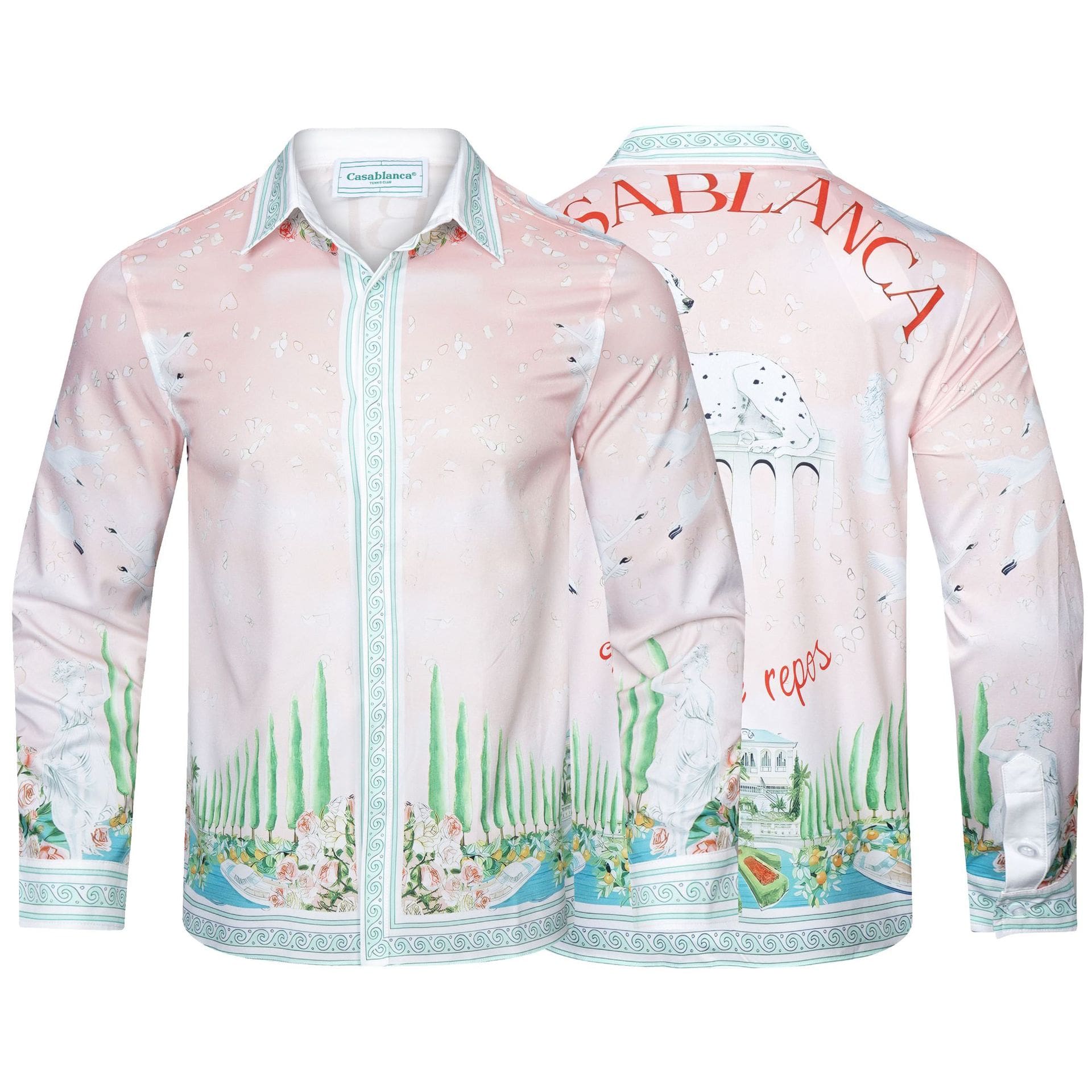 Casablanca Digital Spray Print Long Sleeve Fashion Shirt for Men