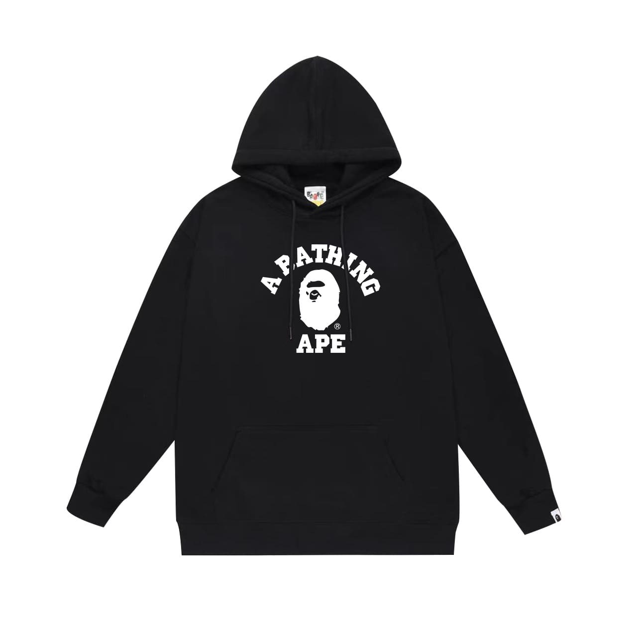 BA Ape Head Logo Letter Print Hoodie Loose Fit for Men and Women