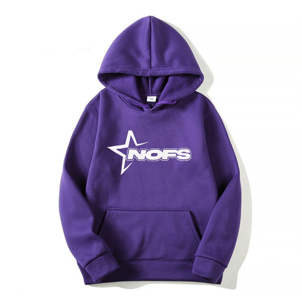 NOFS Letter Nofs Hoodie Gothic Punk Rock Pullover for Men and Women