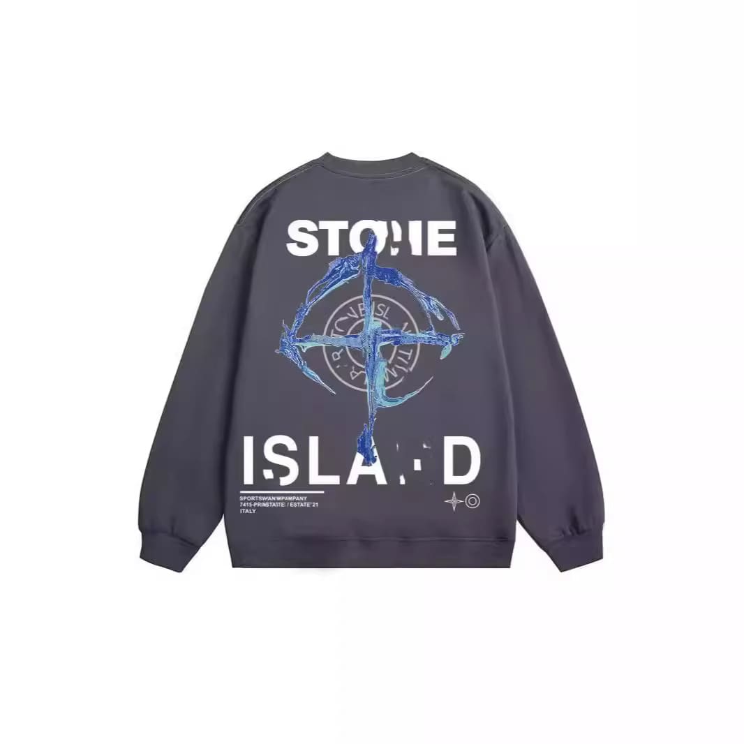 Stone Island Terry Sweater Casual Round Neck Logo Design
