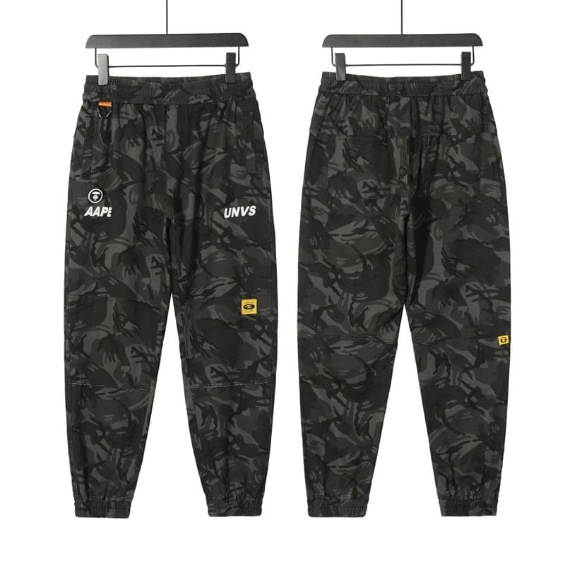 AAPE Camouflage Multi-Pocket Military Workwear Pants for Men and Women
