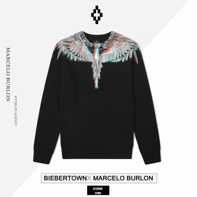 Marcelo Burlon MB new ghost phantom wings round neck sweater