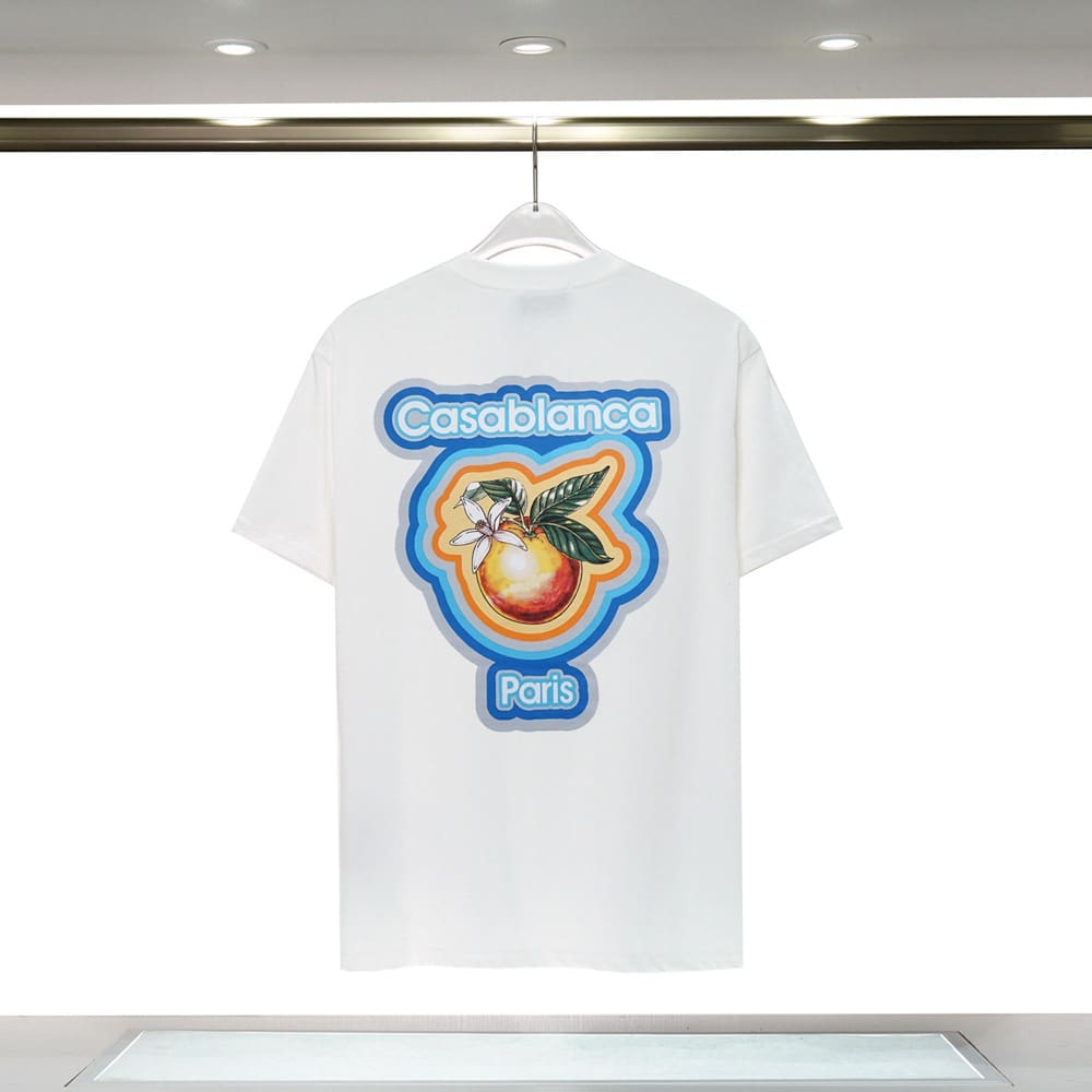 Casablanca 23ss Summer T-Shirt Elbow-Sleeve Men’s and Women’s Top