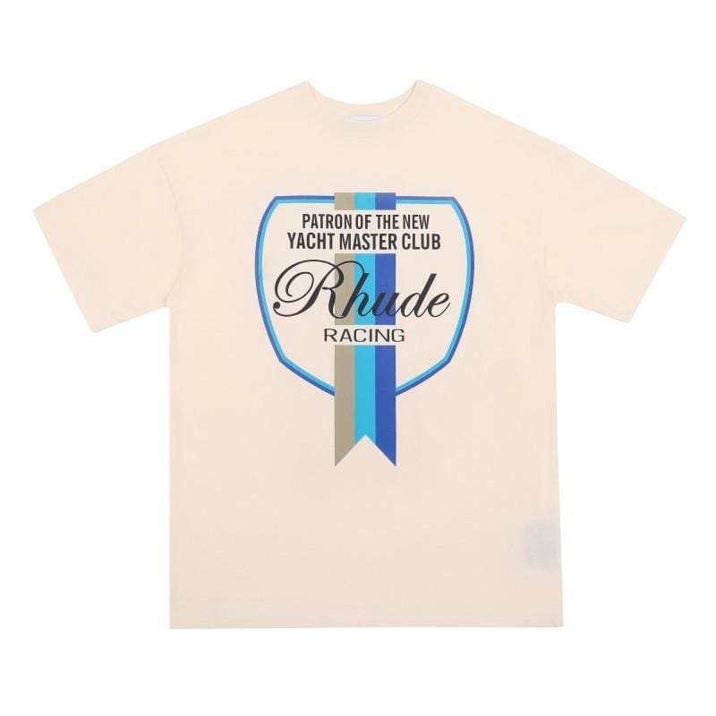 High Street Loose Oversized American Fashion Brand RHUDE Printed Short Sleeve T-Shirt for Couples