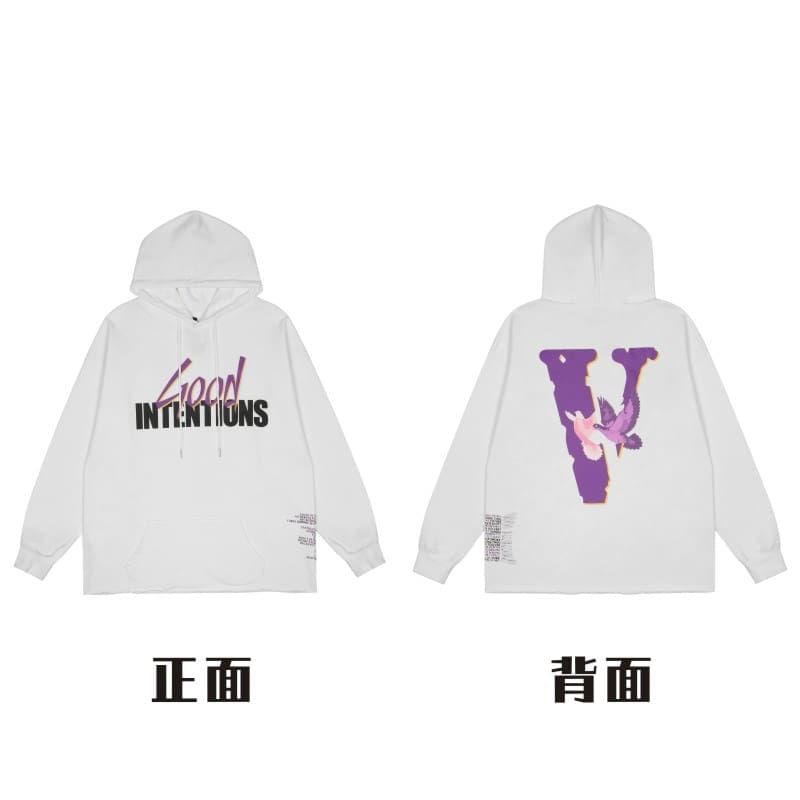 VLONE Large V Hooded Sweater Retro Pullover for Men and Women