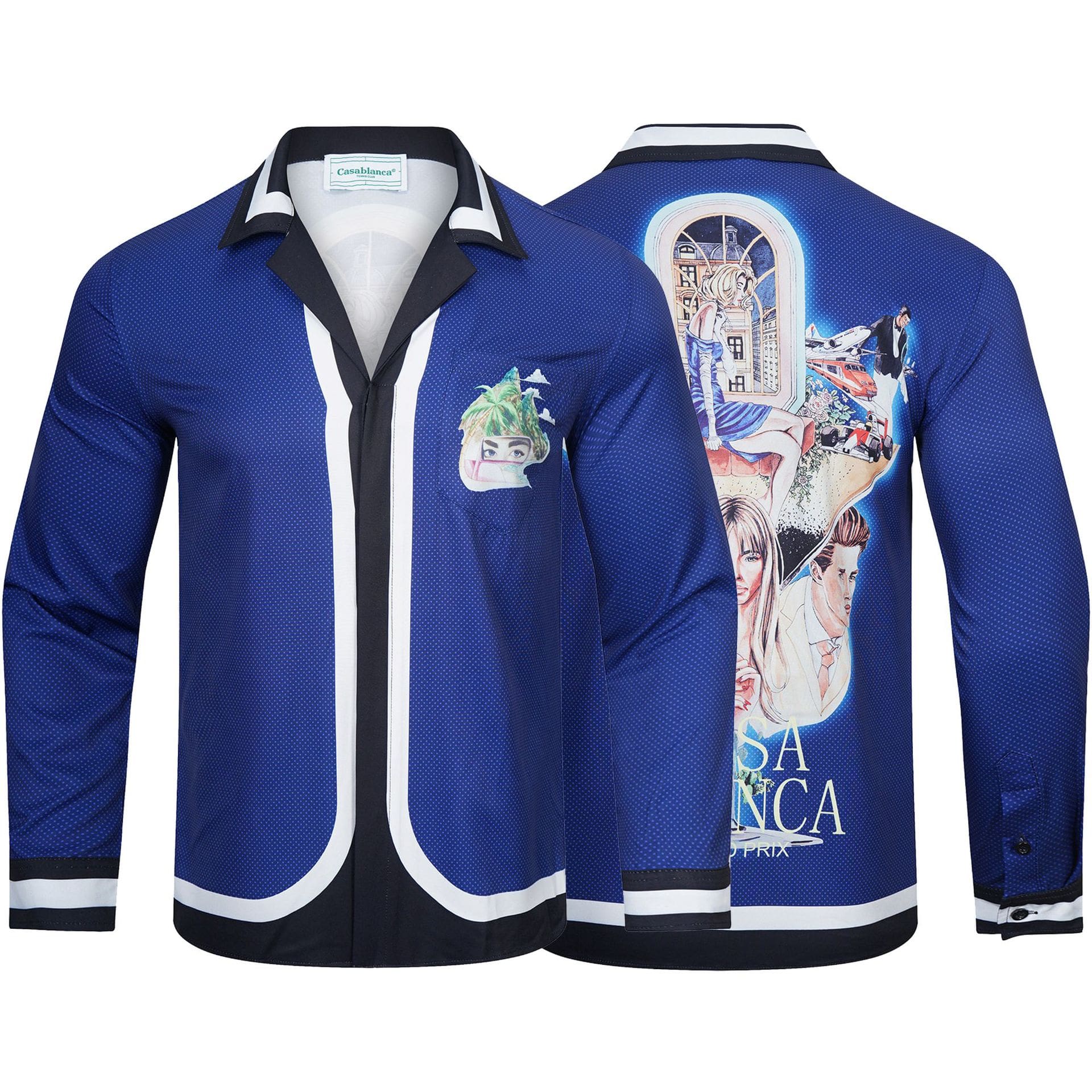 Casablanca Digital Spray Print Long Sleeve Fashion Shirt for Men