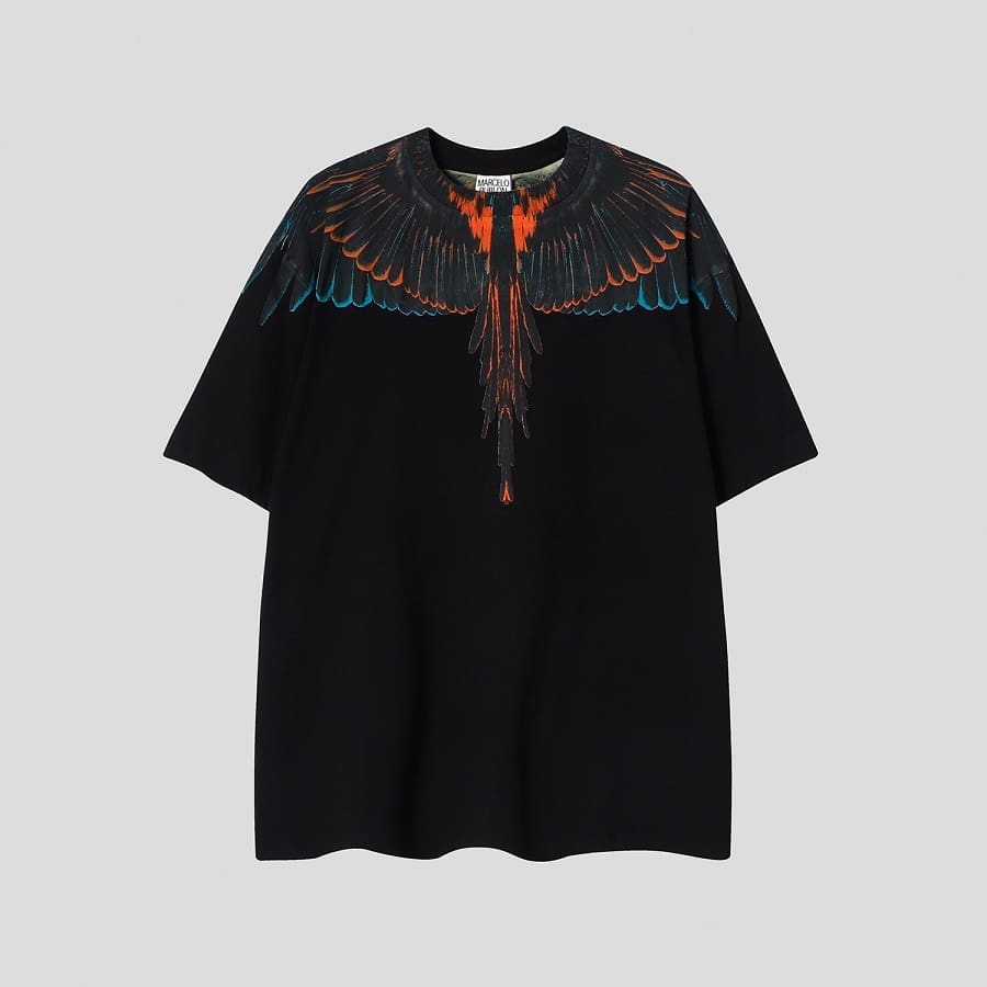 Marcelo Burlon Python Lion’s Head Feather T-Shirt Summer Couple Wear