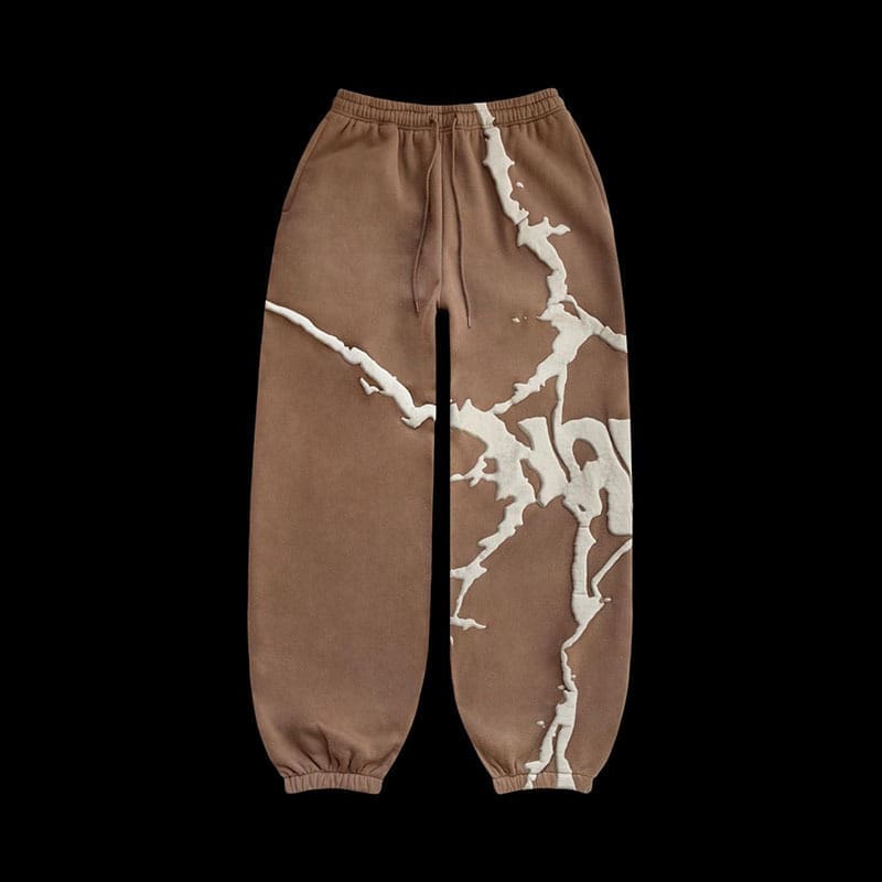 Puff Print Sweater Cardigan Y2K Hip Hop Jacket for Men and Women