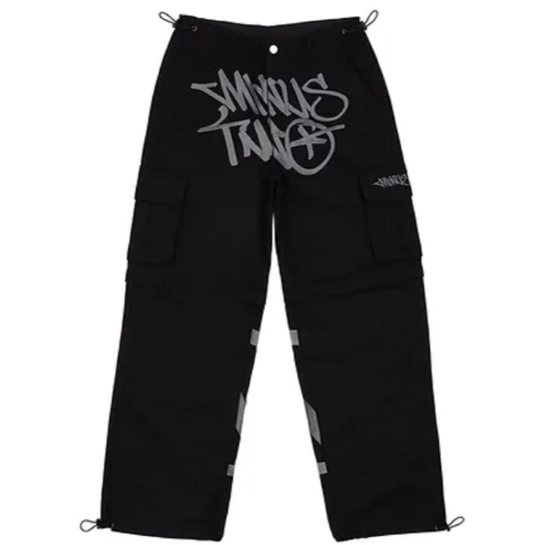 Minus Two Cargo Pants Casual Straight-Leg Loose Fit Hip Hop Star Style E
