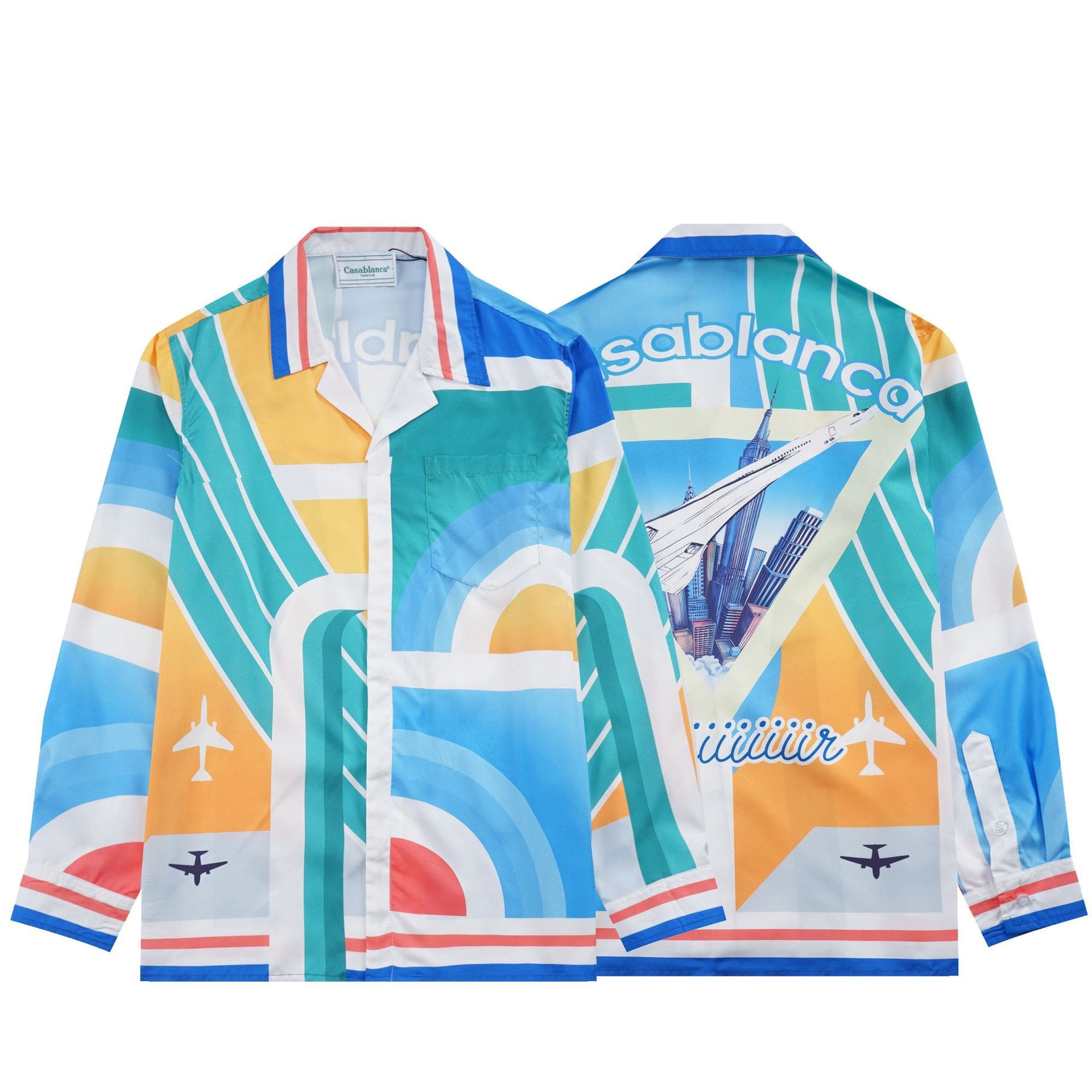 Casablanca Long Sleeve Printed Beach Shirt for Men A