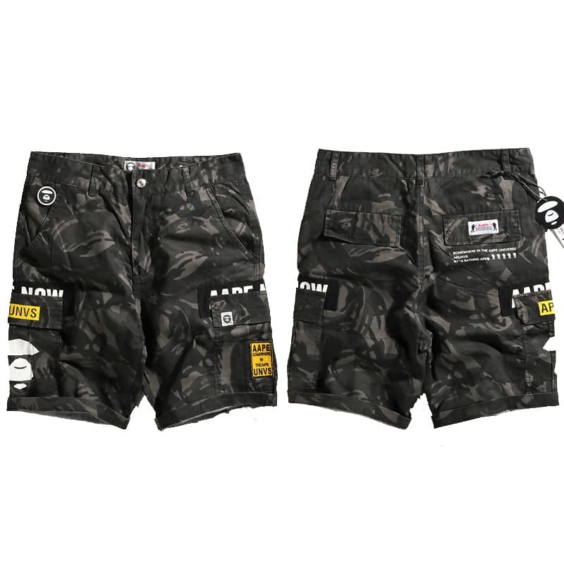 AAPE Camouflage Cargo Shorts for Men and Women