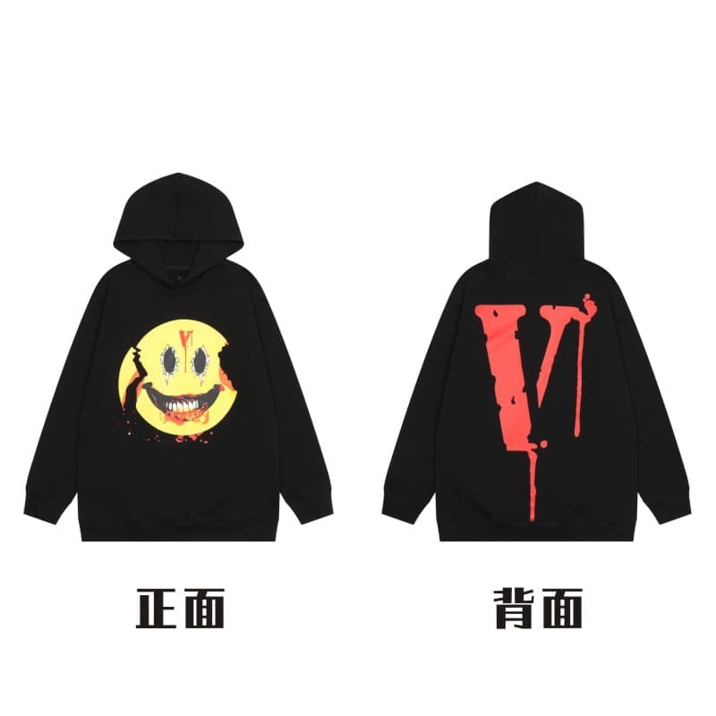 VLONE Large V Hooded Sweater Retro Pullover for Men and Women