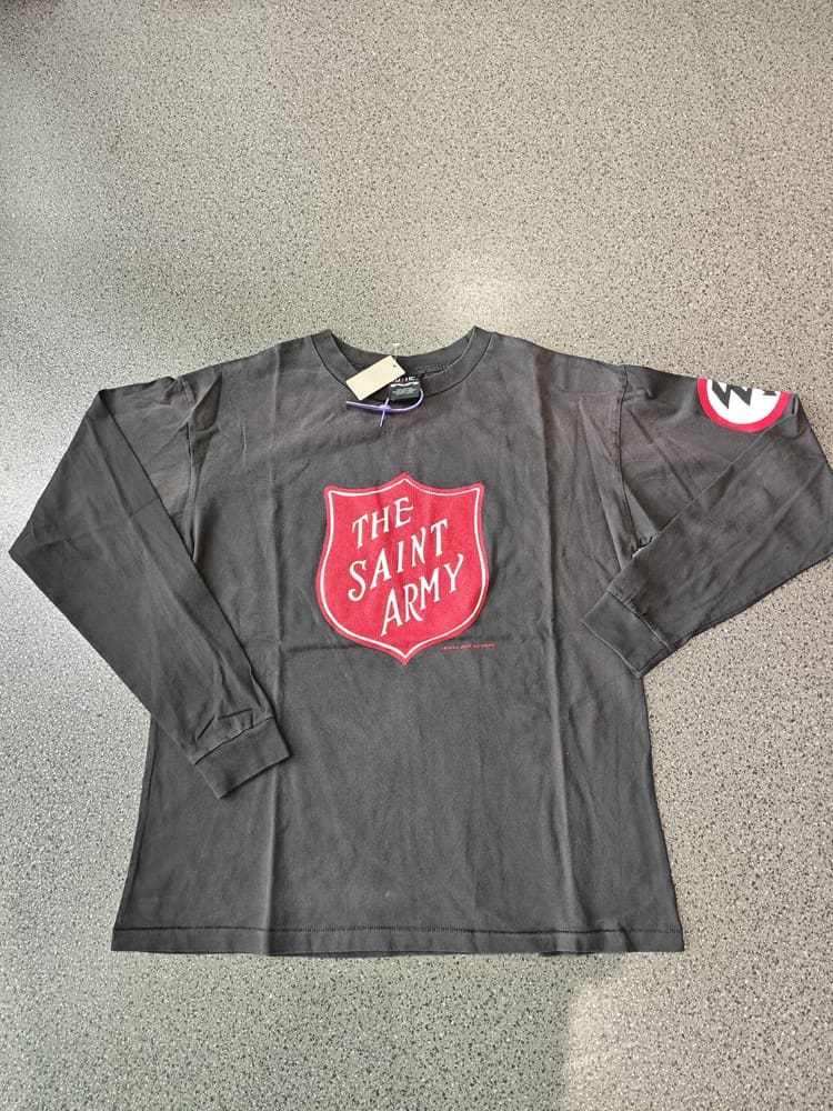 Saint Michael Yu Wenle Washed Vintage Long Sleeve T-Shirt for Men and Women