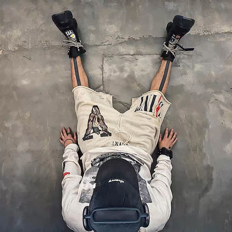 Saint Michael VLONE Graffiti Distressed Casual Fifth Pants for Men