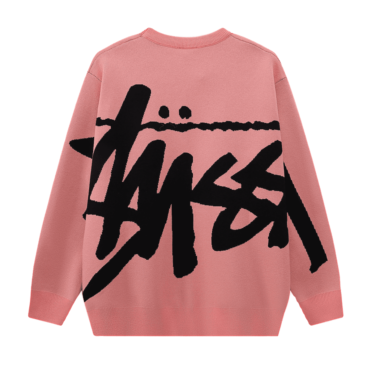Stussy Logo Jacquard Round Neck Sweater for Men and Women