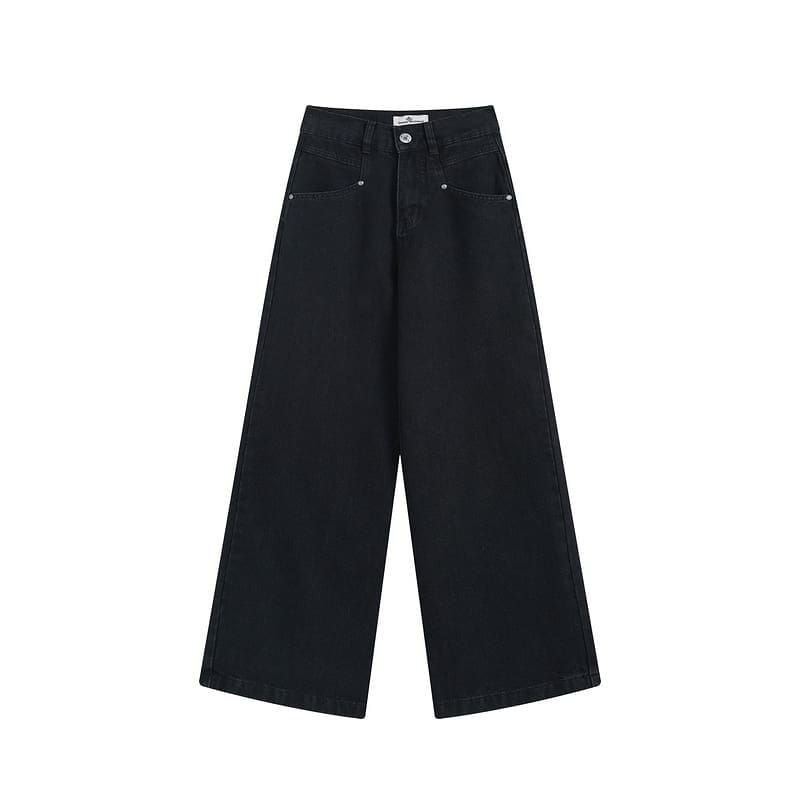 Vivienne Westwood Saturn Logo Embroidered Slimming High Waist Wide Leg Jeans for Women