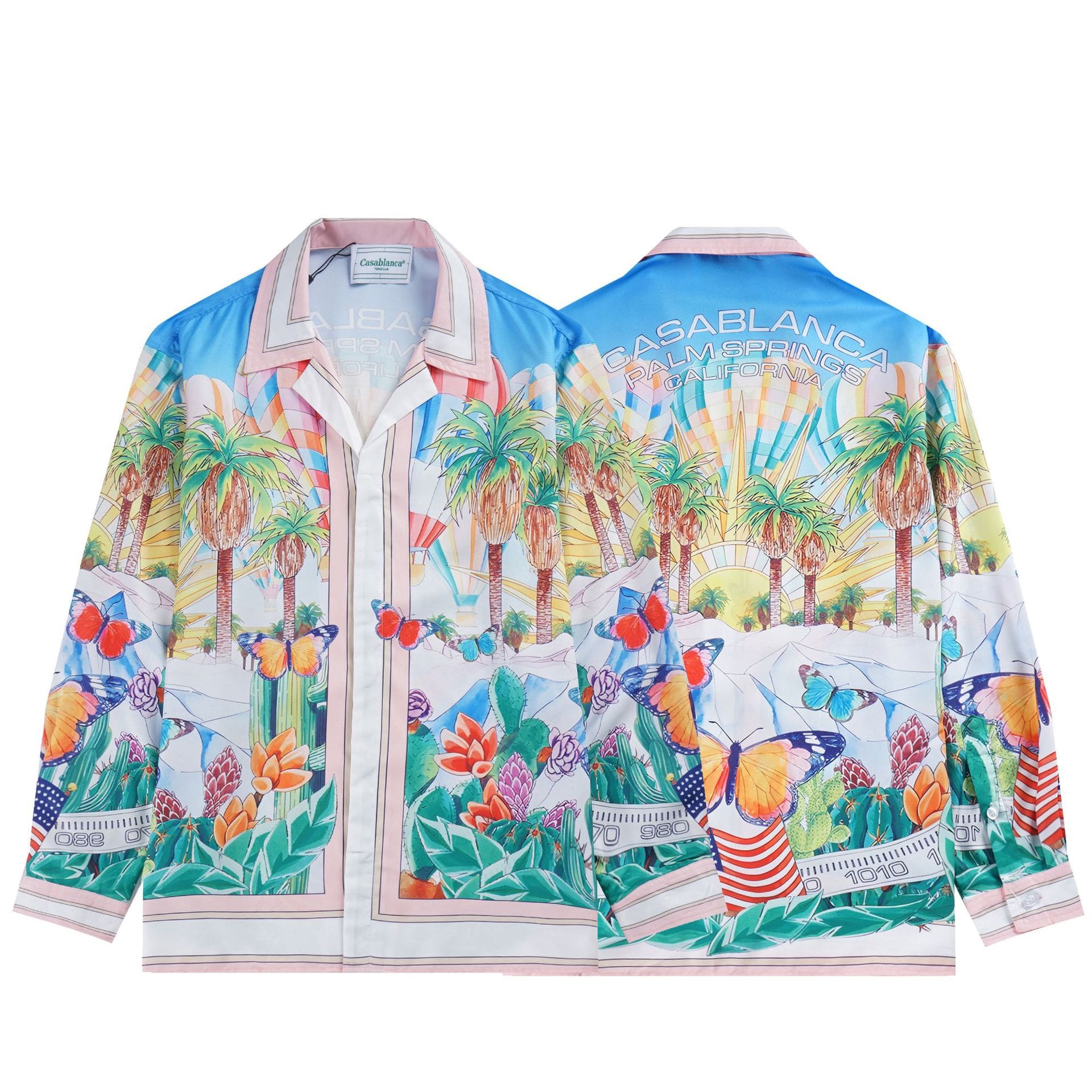 Casablanca Long Sleeve Printed Beach Shirt for Men A