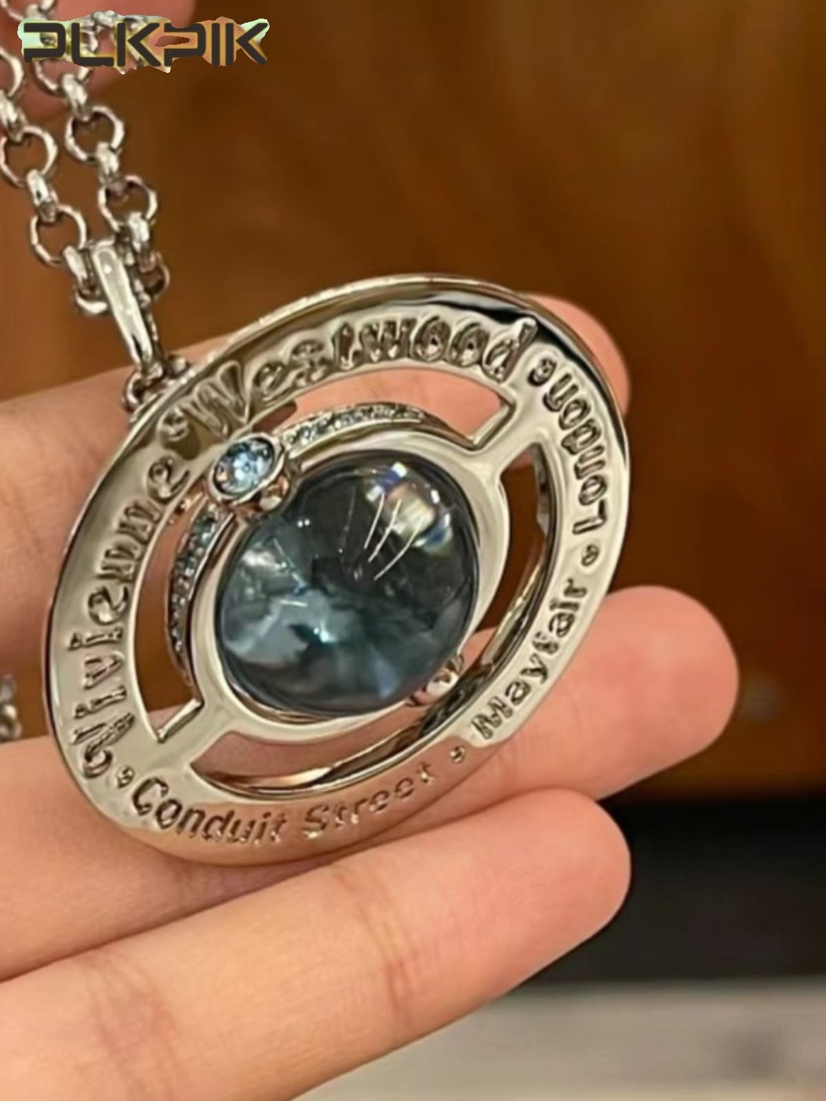 Vivienne Westwood Large Glacier Blue Orb Saturn Necklace for Women