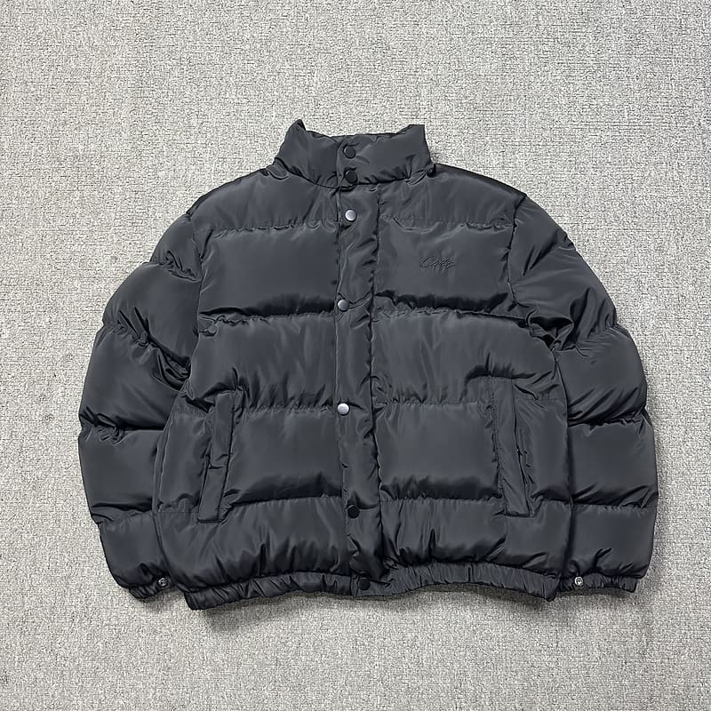 Corteiz Embroidered Thick Stand Collar Cotton-Padded Coat for Men