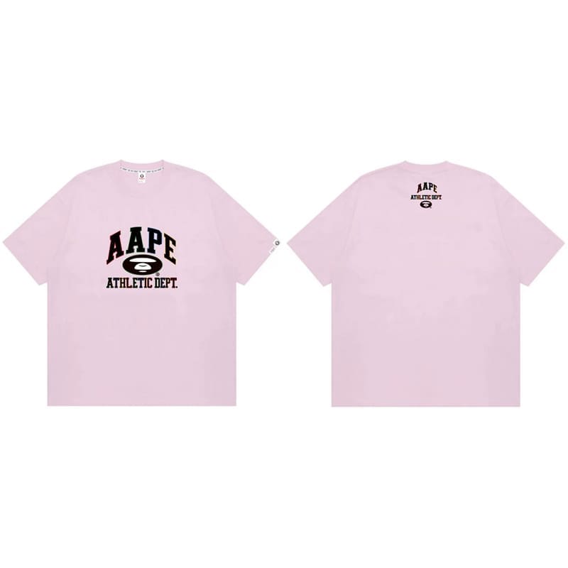 AAPE Ape Head Badge Printed Round-Neck T-Shirt for Men and Women