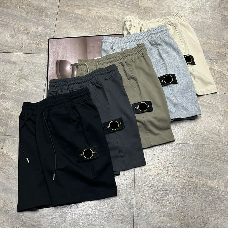 Stone Island Classic Terry Shorts Straight-Leg Casual Pants for Men and Women