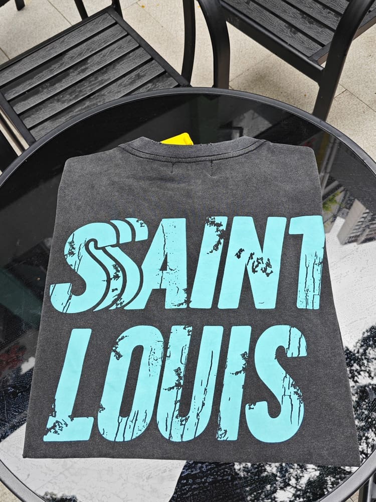 saint L**is splash-ink vintage washed vtg short sleeve t-shirt for men and women