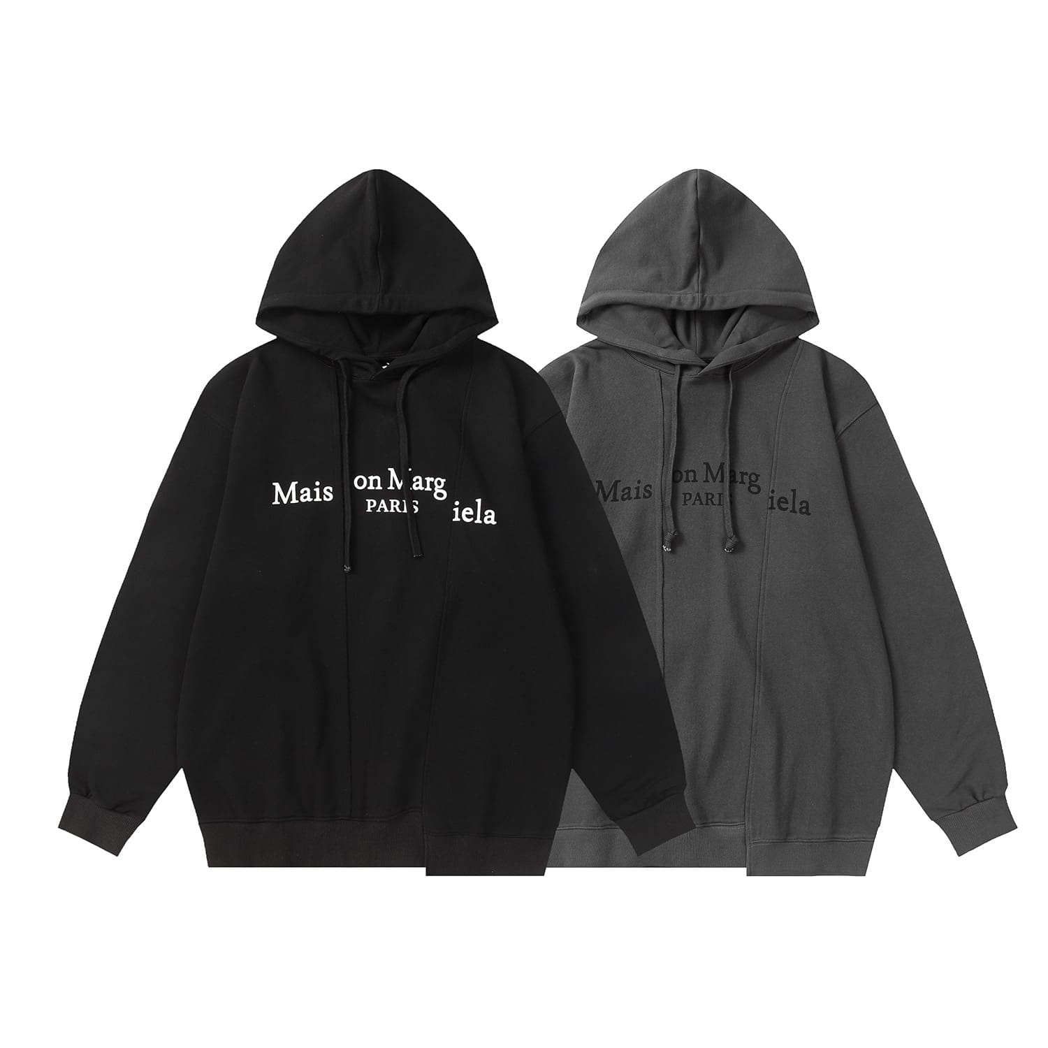 ma*s*n Ma*i*la mm6 stitching dislocation loose hoodie for men and women