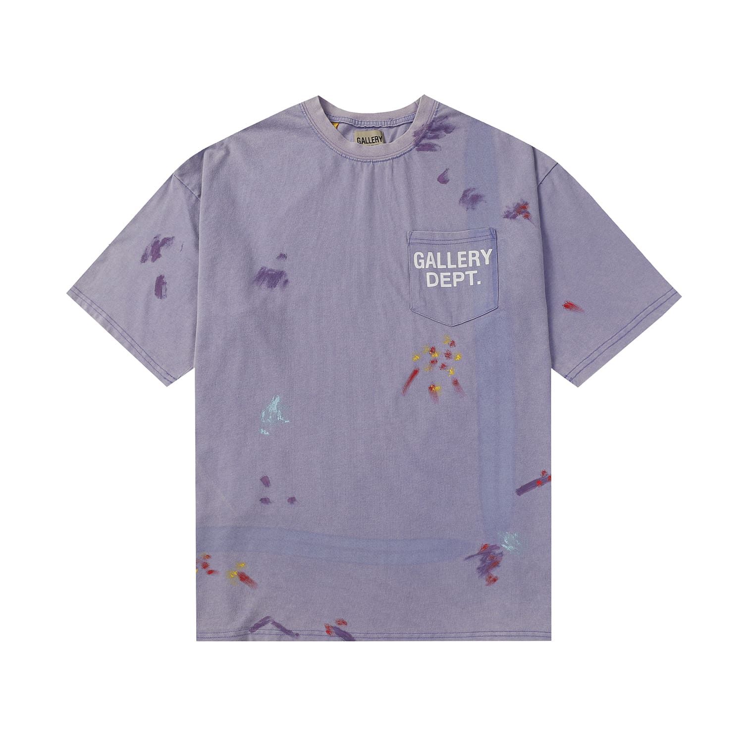 Gallery Dept Retro Paint-Splattered Graffiti Cotton T-Shirt for Men and Women
