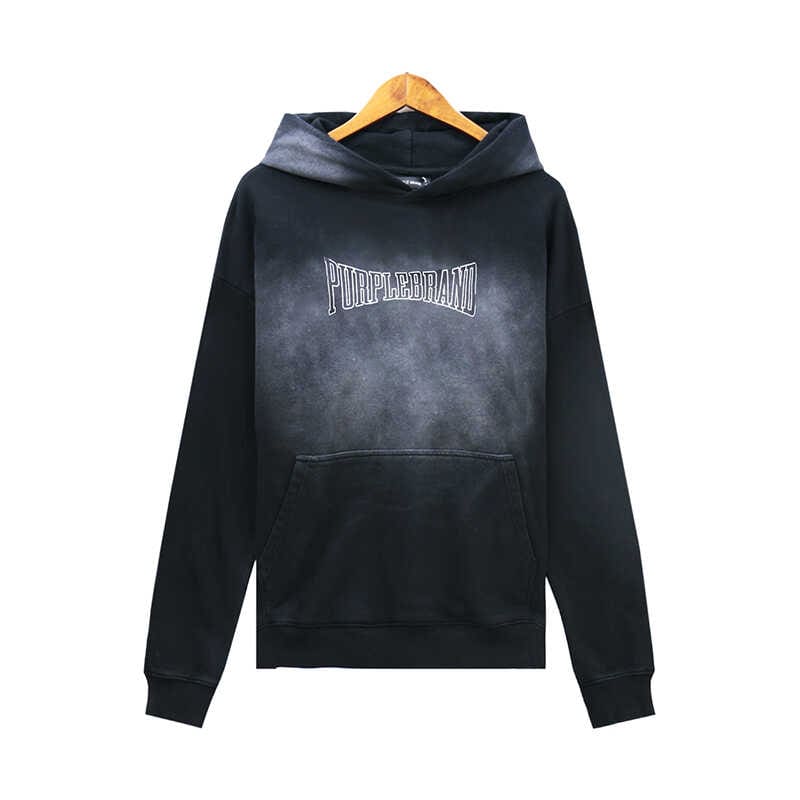 pu*re b*and hooded sweater distressed logo print washed hoodie