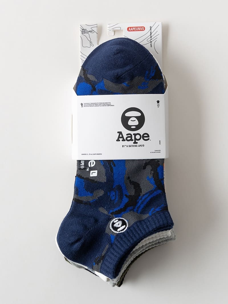 AAPE Summer Street Socks Camouflage Printed 5 Pairs Set for Men